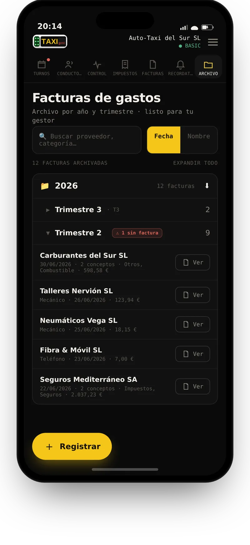 Archivo de facturas
